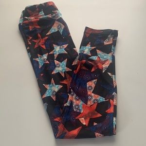 Lularoe kids leggings Fourth of July size L/XL